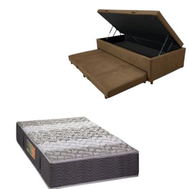 Imagem de Bicama Box Baú com Colchão de Espuma Orthopedic - Solteiro 88x188 (SUEDE MARROM)