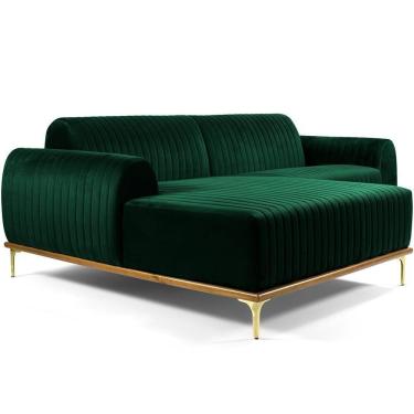 Imagem de Sofá 3 Lugares Com Chaise Molino 245 Cm Verde Musgo C-303