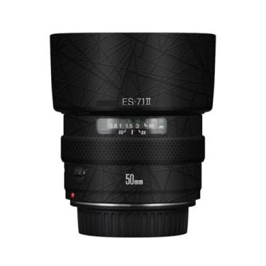 Imagem de Adesivo de lente de câmera EF 50 1.4 para Canon EF 50 mm F1.4 Película protetora de vinil decalque película (cruz ultra preta)
