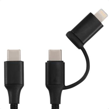 Imagem de Cabo USB 2 em 1: Type C - Type C e Lightning CE302 OEX - Preto