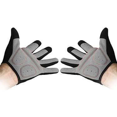 Imagem de Naroote Luvas de Mountain Bike Com Tela Sensível Ao Toque de Dedo Completo Com Design Profissional para Homens e Mulheres Pretas para Andar (M)