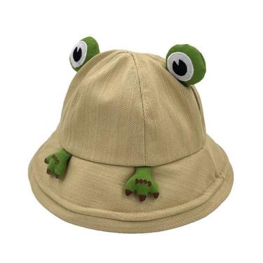 Imagem de Chapéu de pescador Cute Frog Khaki Folding Sun - Yiweisai