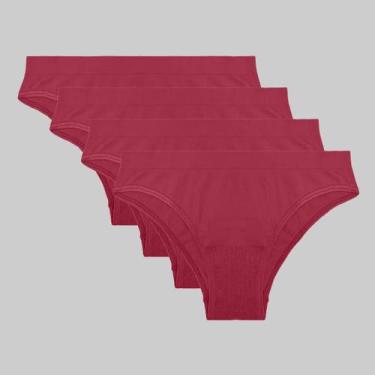 Imagem de Kit 4 Calcinhas Lupo Loba Biquíni Sem Costura 40400, Cherry, G