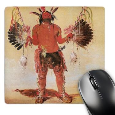 Imagem de Mouse pad com acabamento fosco "Old Bear A Medicine Man de George CATLIN American Art" - 20 x 20 cm - mp_126885_1