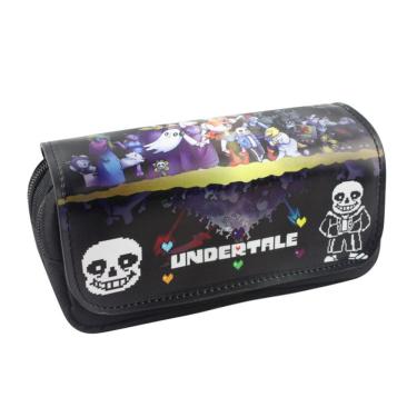 Imagem de Estojo para lápis Undertale Sans Cartoon Anime Poliéster 20x9x6,5cm