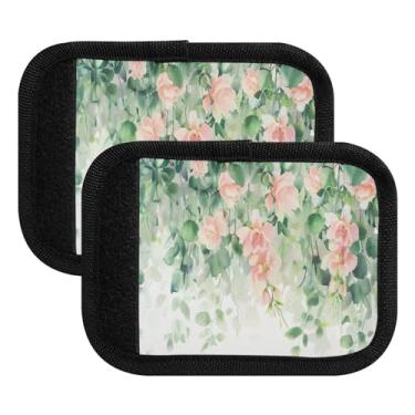 Imagem de Qilmy Pintura aquática, flores silvestres, alça de bagagem, embalagem com 4 identificadores de bagagem, etiqueta confortável, alças para carrinho de bebê, mala de viagem, acessórios de viagem de