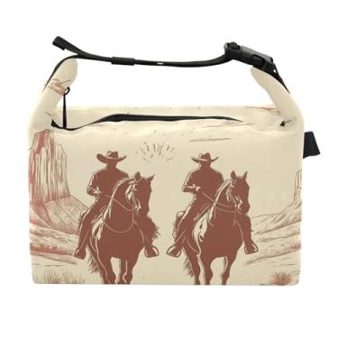 Imagem de STAYTOP Lancheira vintage caubói ocidental com fivela de alça, lancheira isolada para meninos e meninas, lancheira térmica para trabalho escolar
