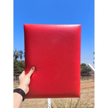 Imagem de Cabeceira Modular Estofada para Cama – Kit com 6, 8 ou 10 Módulos | Design Moderno, Conforto e Facilidade de Instalação | Ideal para Solteiro, Casal, Queen e King Size(Vermelho-Courino,6)