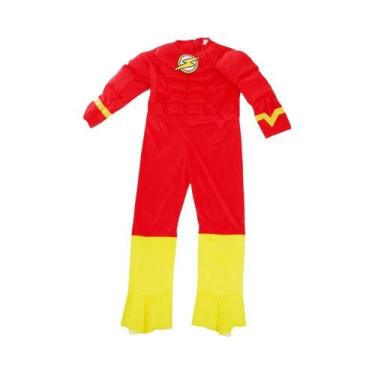 Imagem de Conjunto De Fantasia Flash Muscle Traje Completo De Super-Herói Com Má