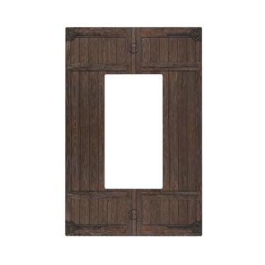 Imagem de SgEdao Capas decorativas para porta de celeiro de madeira antiga em estilo rústico de casa de fazenda 1 interruptor de luz de balancim placa de cobertura única placas de parede para tomadas elétricas