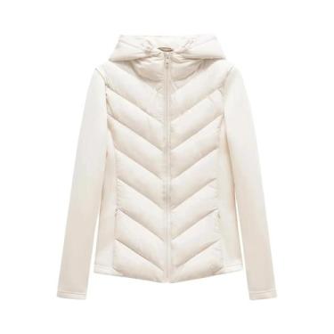 Imagem de Jaqueta Feminina Acolchoada Com Capuz, Ajuste Slim, Manga Longa, Parka