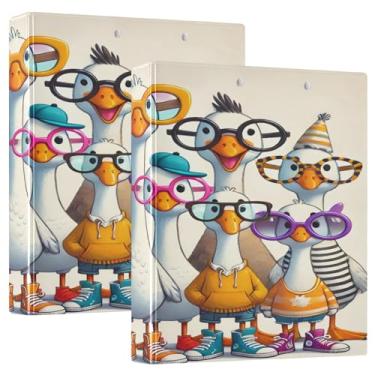 Imagem de Fichário engraçado com 3 anéis de receita amarela de pato, pacote com 2, PVC, comporta 200 folhas, anéis grandes para fichário