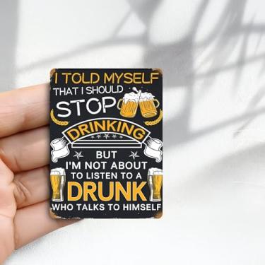 Imagem de Ímã de geladeira vintage, sinal de humor bebendo com design de canecas de cerveja - (5 x 8 cm) adesivo de geladeira redondo acrílico decoração retrô presente tamanho perfeito para geladeira, armário