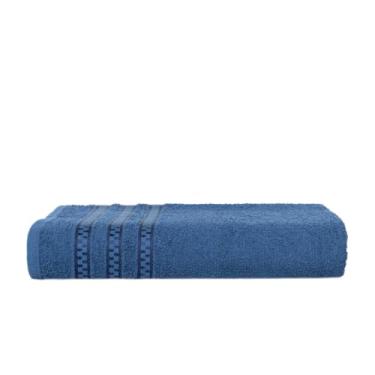 Imagem de Kit 2 Toalhas de Banho Algodão - Conforto e Absorção Rápida Toalha Macia para Banheiro Diversas Cores (Azul Marinho)