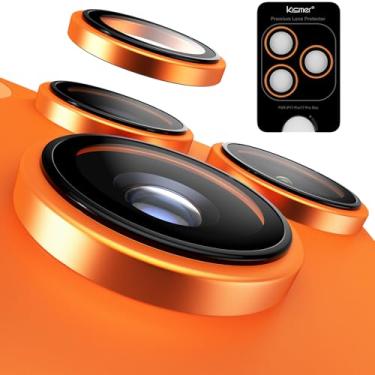 Imagem de KISMER Protetor de lente de câmera para iPhone 17, proteção de tela de vidro temperado, laranja