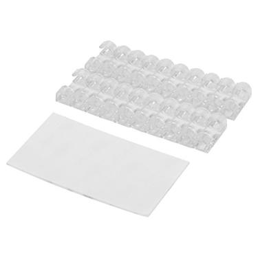 Imagem de CUOFYUNL 20 peças de suporte para arrumação de fio, clipe organizador, braçadeira adesiva para gerenciamento de cabos, 3 cores (Transparente)