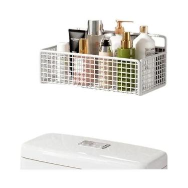 Imagem de Prateleira De Banheiro Montada Na Parede Sem Furadeira, Suporte De Arm