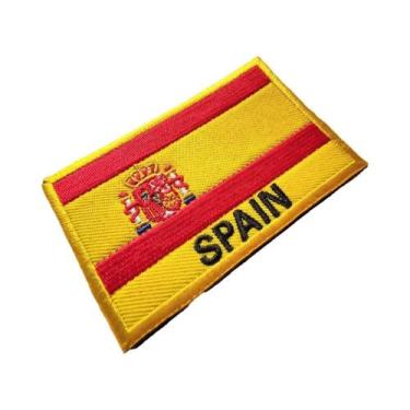 Imagem de Emblema Tático Militar Bordado Da Bandeira Da Espanha Com Fecho De Gan
