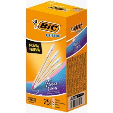 Imagem de Caneta Esferográfica Cristal Fina Fashion Caixa com 25 - BIC