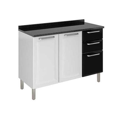 Imagem de Balcão de Cozinha IG3G2-120 Társila Itatiaia Branco/Preto, Branco