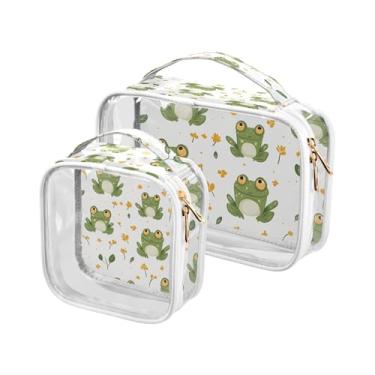 Imagem de xigua Linda bolsa de maquiagem de sapo para mulheres, bolsa de cosméticos de viagem, bolsa de higiene portátil à prova d'água para viagens, férias, organização de banheiro