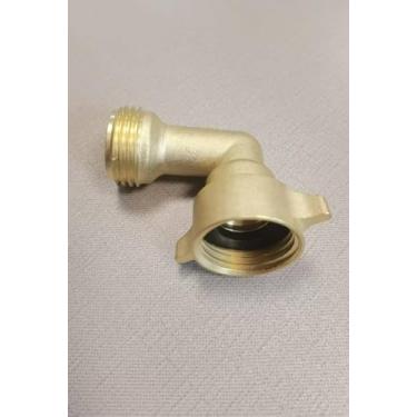 Imagem de Cotovelo de mangueira de 90 graus para trailers, (3ª geração, cotovelo de mangueira de água de 90 graus de latão sólido para trailer), cotovelo de mangueira de jardim de 3/10.2 cm perfeito para