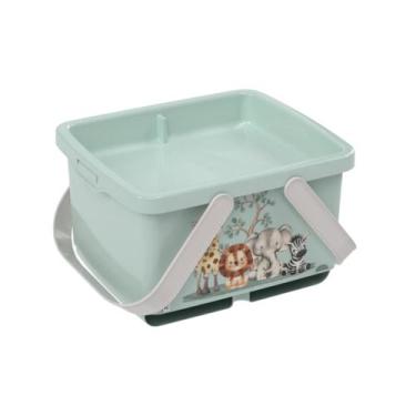 Imagem de Caixa Organizadora Infantil Porta Fraldas Bebê Plasútil, Safari