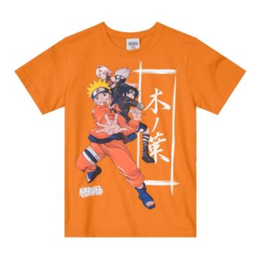Imagem de Camiseta Naruto Laranja Infantil Menino Malha - Brandili