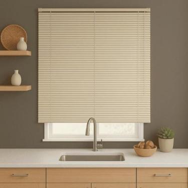 Imagem de Persiana Horizontal PVC 25mm BLOCK 100larg x 160alt Bege - Top Flex