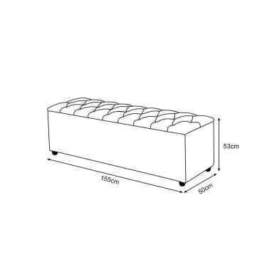 Imagem de Recamier Baú Liverpool 155cm Para Pés De Cama Veludo Preto