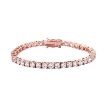 Imagem de Pulseira Tennis Feminina E Masculina De Moissanite 3mm 4mm Banhada a P