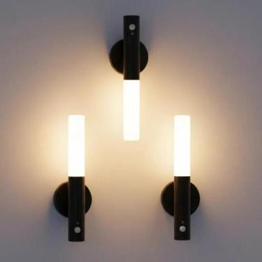 Imagem de Kit 3 Luminárias de Parede USB Iluminação Inteligente Lanternas Emergê