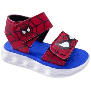 Imagem de Papete Sandália Minipé Infantil Masculina Led Luz Spider-Masculino