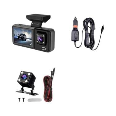 Imagem de Câmera DVR Para Carro 1080P HD Com 3 Canais WIFI, Gravador De Vídeo Co