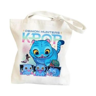 Imagem de Bolsa De Ombro Feminina De Lona Estampada Kawaii 25 Saja Dinner K-Pop 