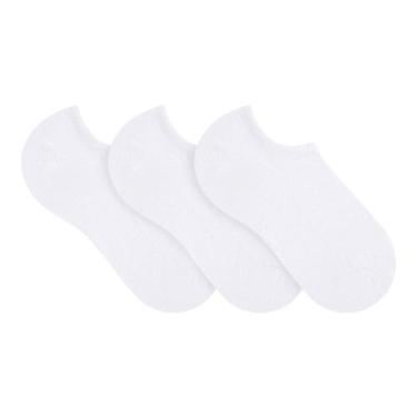 Imagem de Kit 3 Meias Sapatilha Algodão Selene 7730.001, Branco, 34/39