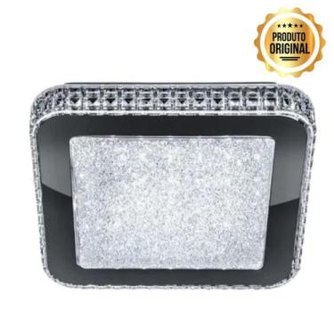 Imagem de Lustre Plafon LED 12W Acrílico Espelhado 28x28cm Dourado Gemini Luz Br