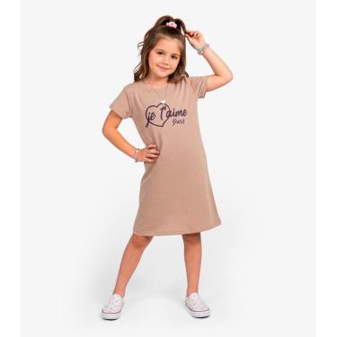Imagem de Vestido Menina Infantil em Molecotton Select Marrom