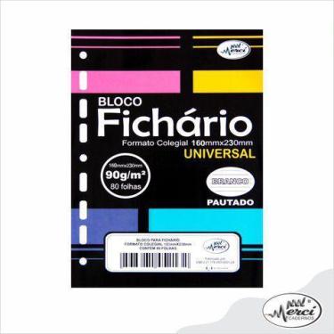 Imagem de Bloco de fichário colegial universal preto merci - 40 folhas, Pautado