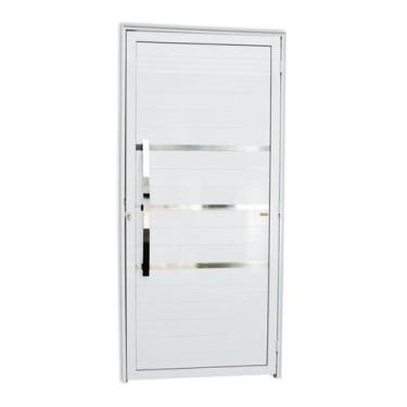 Imagem de Porta de Alumínio Lambri 210x90cm com Puxador Evolution Brimak Abertur