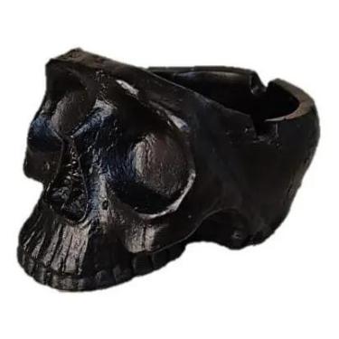 Imagem de Cinzeiro de Resina Pequeno modelo Cranio - Caveira Black - Decore Casa