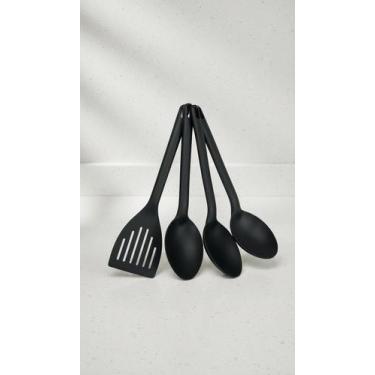 Imagem de Conjunto Talheres Cozinha 4 Pçs Preto Nylon - Congratulations Store