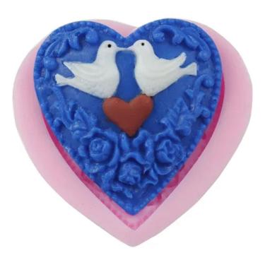 Imagem de Molde De Silicone Coração, Pombos
