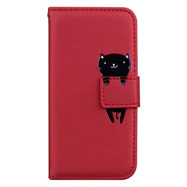 Imagem de para Sony Xperia 10 IV bonito animal de estimação elegante carteira avançada flip capa para cartões de crédito com fechos magnéticos fortes suporte para Sony Xperia 10 IV (vermelho, Sony Xperia 10 IV)