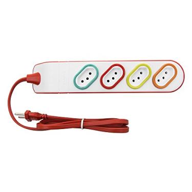Imagem de Multi Tomadas Extensão 4 Tomadas 2P+T, Daneva, Dn1849, Vermelho