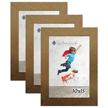 Imagem de Kit 3 Molduras Porta Retrato 10X15 Dourado