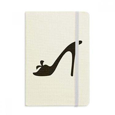 Imagem de Caderno de anotações com salto alto preto com estampa de flores oficial de tecido rígido diário clássico