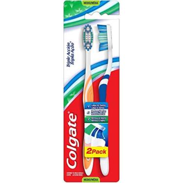 Imagem de Colgate Escova Dental Tripla Ação, Cores Sortidas, 2 Unidades