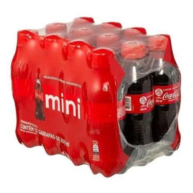 Imagem de Coca-Cola Refrigerante Mini Garrafinha Kit C/12 Uni 200Ml