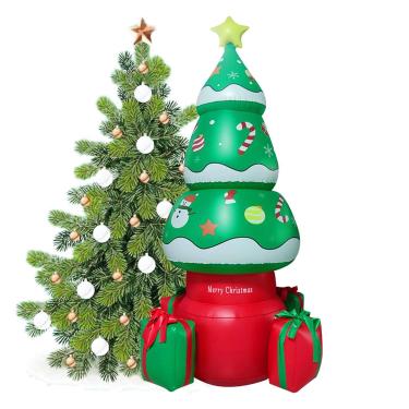 Imagem de Árvore de Natal insufláveis decorações ao ar livre | Decorações de jardim de Natal infláveis embutidos LED,Caixas de presente coloridas ao ar livre decorações de Natal para festa